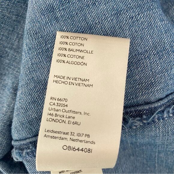 Free People Maxine Off Shoulder Cotton Denim Jean Top size XS - Picture 7 of 9